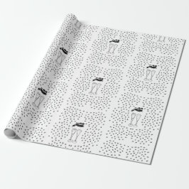 Papel De Regalo 60 y mano esparcido negro y blanco