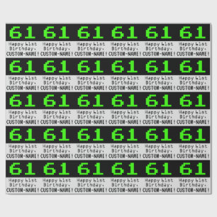 Papel De Regalo 61º cumpleaños - Nerdy / Geeky Style "61" y nombre