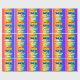 Papel De Regalo 61 Aniversario: Colorido, divertido patrón arcoiri