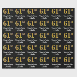 Papel De Regalo 61° cumpleaños: elegante y lujoso aspecto de Faux 