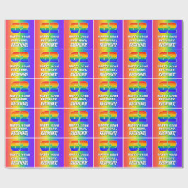 Papel De Regalo 62º cumpleaños: Colorido, divertido patrón arcoiri