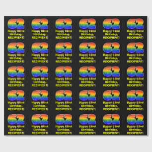 Papel De Regalo 62° cumpleaños: Inspirado arcoiris divertido y col