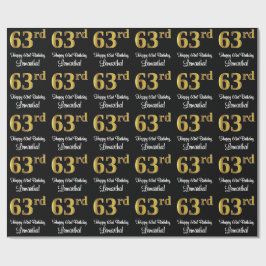 Papel De Regalo 63.º cumpleaños: elegante y lujoso aspecto de Faux