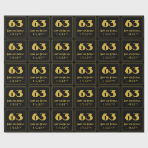 Papel De Regalo 63 Aniversario - Estilo Art Deco inspirado "63" y 