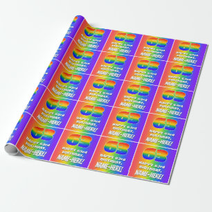 Papel De Regalo 63° cumpleaños: Colorido, divertido patrón arcoiri
