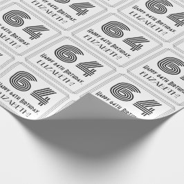 Papel De Regalo 64º cumpleaños: Estilo inspirado en el Art Deco "6