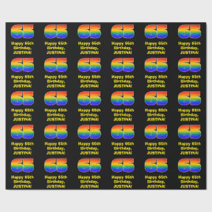 Papel De Regalo 65º cumpleaños: Inspirado en el arcoiris divertido