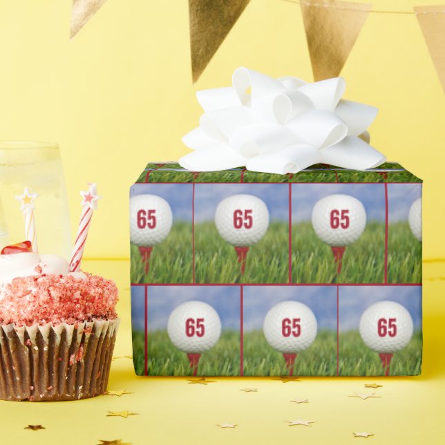 Papel De Regalo 65.º Ball de golf de cumpleaños (Fiesta de cumpleaños )