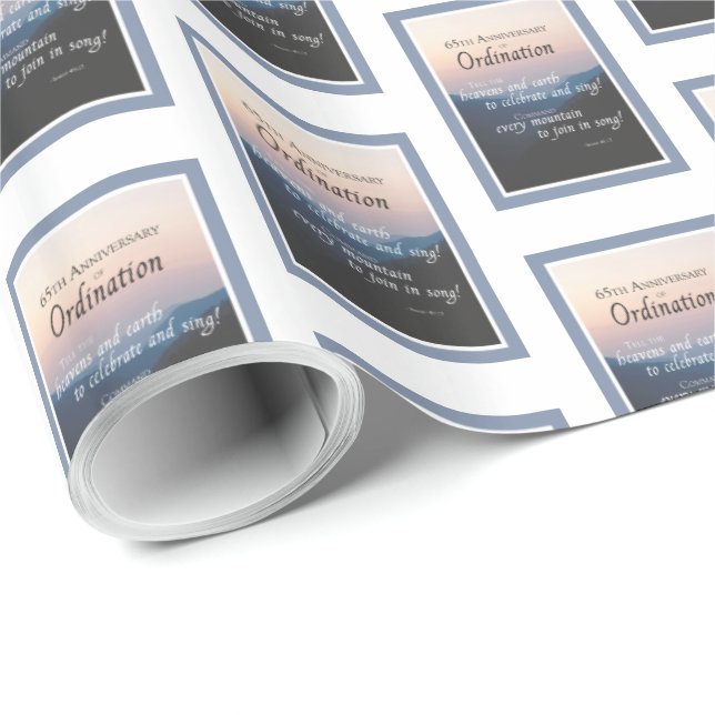 Papel De Regalo 65° Aniversario de la Ordenación Felicitaciones (Esquina del rollo)