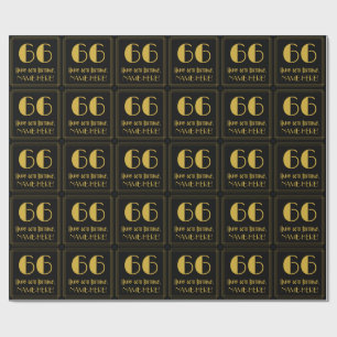 Papel De Regalo 66º cumpleaños ~ Art Deco Inspirado Aspecto "66",