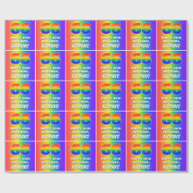 66º cumpleaños: Colorido, divertido patrón arcoiri