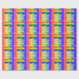 Papel De Regalo 66º cumpleaños: Colorido, divertido patrón arcoiri