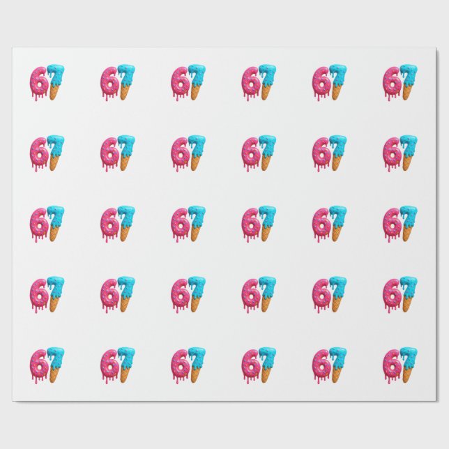 Papel De Regalo 67, 6-7 meme, 6 7 divertido, 67 navidad (Superficie plana)