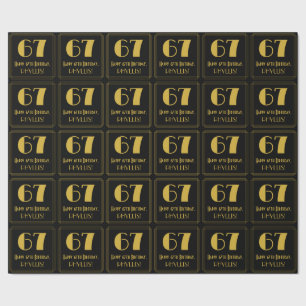Papel De Regalo 67 cumpleaños ~ Art Deco Inspirado Aspecto "67", n