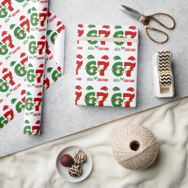 Papel De Regalo 67 Meme Seis Siete Gen Alfa Navidad  (Artesanía)