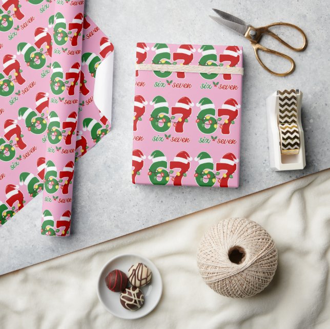Papel De Regalo 67 Meme Seis Siete Navidad Gen Alpha  (Artesanía)