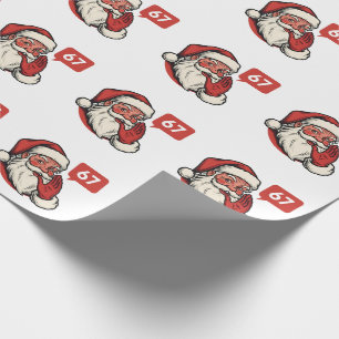 Papel De Regalo 67 Navidad Feliz Seis Siete Santa Claus con Brainr
