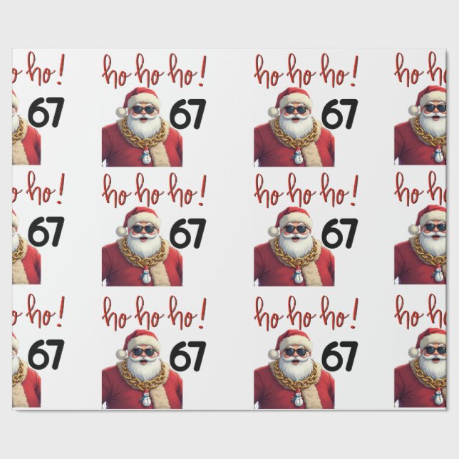 Papel De Regalo 67 Santa Navidad Santa tranquilo  (Costura)