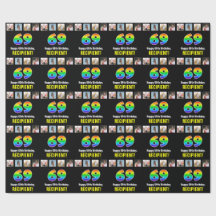 69º cumpleaños: Arcoiris "69"; fotos y nombre de P