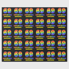 Papel De Regalo 69º cumpleaños: audaz, divertido, simple, arcoiris