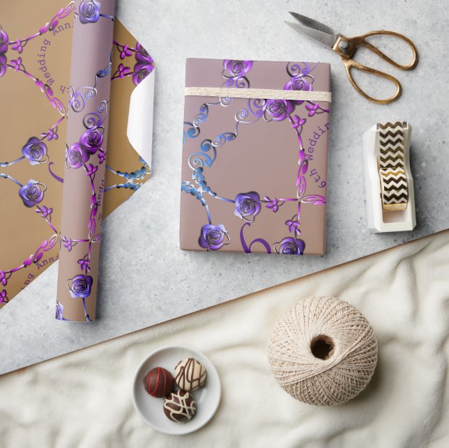 Papel De Regalo 6.º Aniversario Boda de Rosas Ametistas (Artesanía)