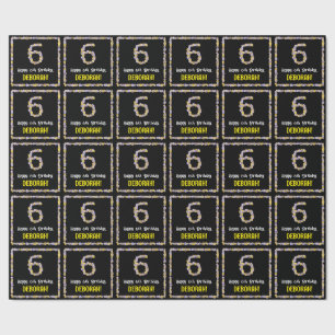 Papel De Regalo 6.º cumpleaños: Flores florales, nombre personaliz