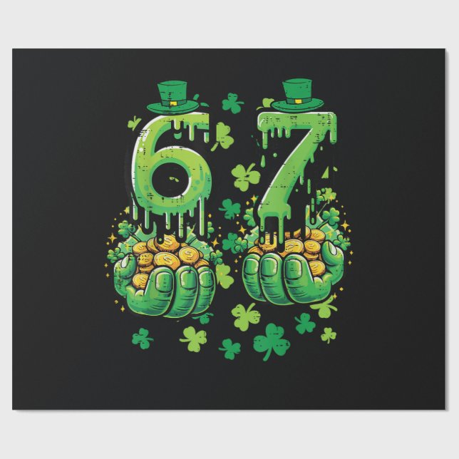 Papel De Regalo 6 7 Día de San Patricio (Superficie plana)