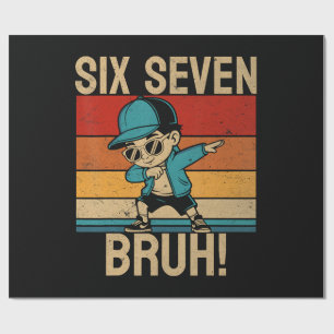Papel De Regalo 6 7 Números Bailando Six Seven Hermano