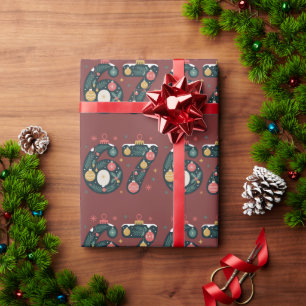 Papel De Regalo 6 7 Seis Siete Gen Z Alpha Meme Slang Navidad Bola