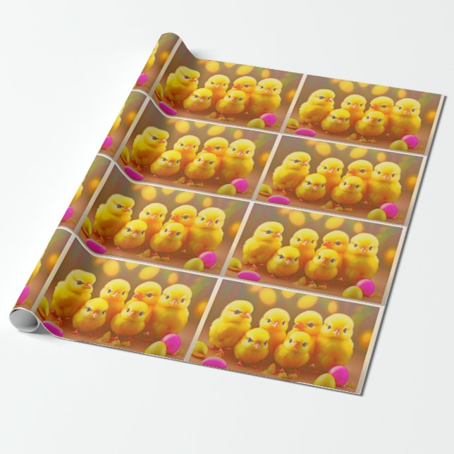 Papel De Regalo 6 Colección de pequeñas chichas de Pascua (Desenrollado)