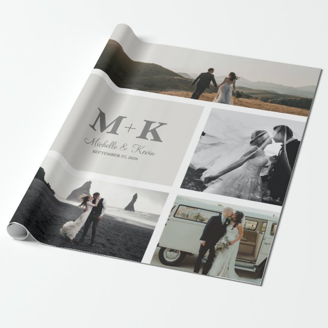 Papel De Regalo 6 Collage de Bodas de fotografía Keepsake (Desenrollado)
