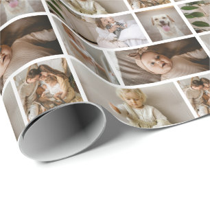 Papel De Regalo 6 Collage de Fotos Personalizado