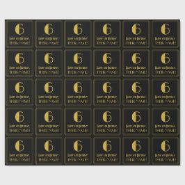 Papel De Regalo 6 Cumpleaños ~ Art Decó Inspira Aspecto "6", Nombr