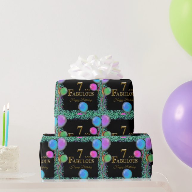 Papel De Regalo 7º Cumpleaños  (Regalos de fiesta)