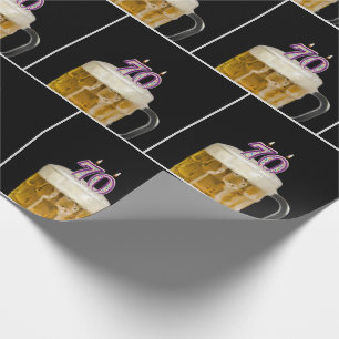 Papel De Regalo 70.ª Cerveza De Cumpleaños Mug Con Velas