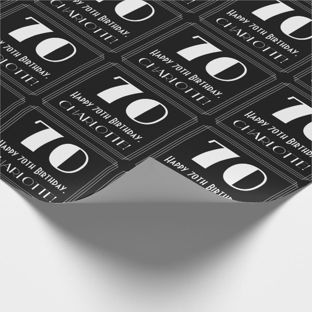 Papel De Regalo 70 Aniversario - Aspecto inspirado en el Art Deco  (Esquina)