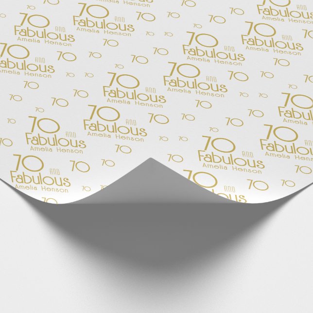 Papel De Regalo 70 y fabuloso cumpleaños 70 del Moderno (Esquina)