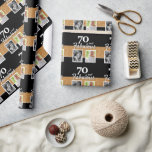 Papel De Regalo 70 y Fabulous Gold Purpurina 2 Photo 70th Birthday<br><div class="desc">70 y Fabulous Gold Purpurina 2 Photo 70th Birthday Wrapping Paper. Envoltura personalizada de regalo negro con 2 fotos y purpurina de oro. Añade tus fotos - puedes usar una foto antigua y nueva.</div>