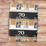 Papel De Regalo 70 y Fabulous Gold Purpurina 2 Photo 70th Birthday<br><div class="desc">70 y Fabulous Gold Purpurina 2 Photo 70th Birthday Wrapping Paper. Envoltura personalizada de regalo negro con 2 fotos y purpurina de oro. Añade tus fotos - puedes usar una foto antigua y nueva.</div>