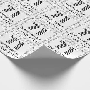 Papel De Regalo 71 Aniversario: Estilo Art Deco inspirado "71" + N