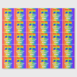 Papel De Regalo 72° cumpleaños: Colorido, divertido patrón arcoiri