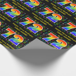 Papel De Regalo 72° cumpleaños: Símbolos de música colorida, arco 