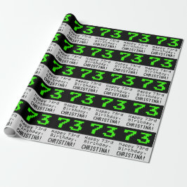 Papel De Regalo 73 Aniversario - Nerdy / Geeky Style "73" y nombre