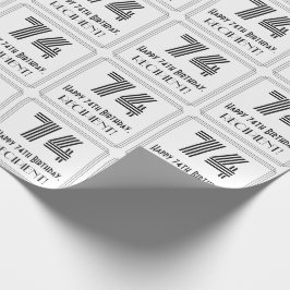 Papel De Regalo 74º cumpleaños: Estilo inspirado en el Art Deco "7