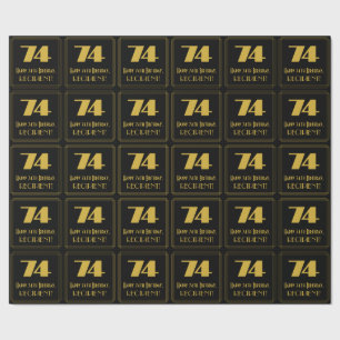 Papel De Regalo 74 Aniversario - Aspecto inspirado en el Art Deco 