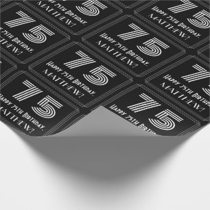 Papel De Regalo 75 Aniversario: Aspecto inspirado en el Art Deco "