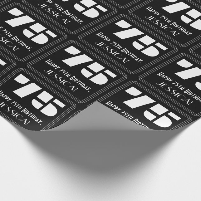 Papel De Regalo 75 Aniversario: Aspecto inspirado por el Art Deco  (Esquina)