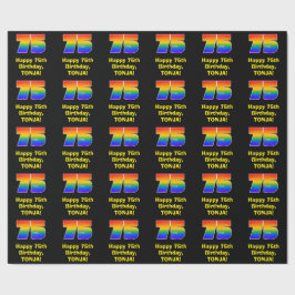 Papel De Regalo 75 Aniversario: Inspirado arcoiris divertido y col