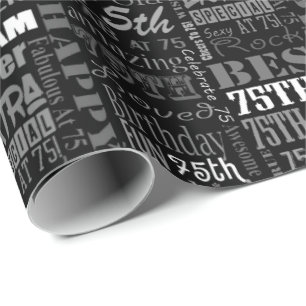 Papel De Regalo 75.o monograma personalizado de la fiesta de