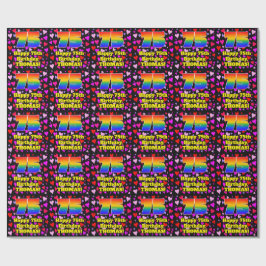 Papel De Regalo 75th Birthday: Loving Hearts Pattern, Rainbow # 75